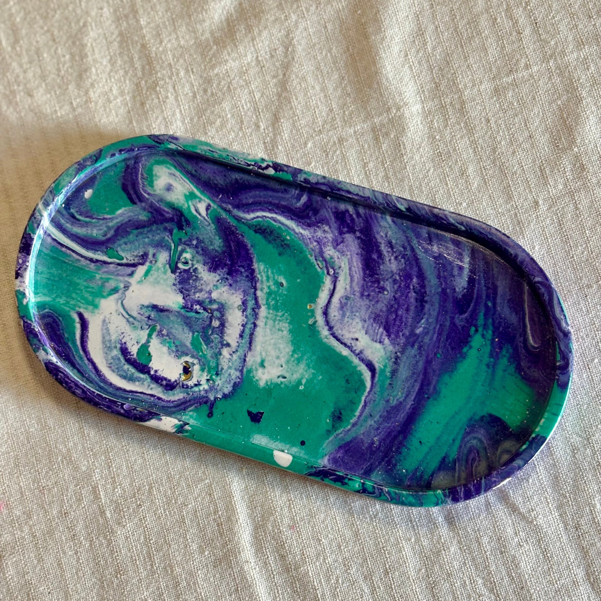 Hand-made, custom jesmonite tray