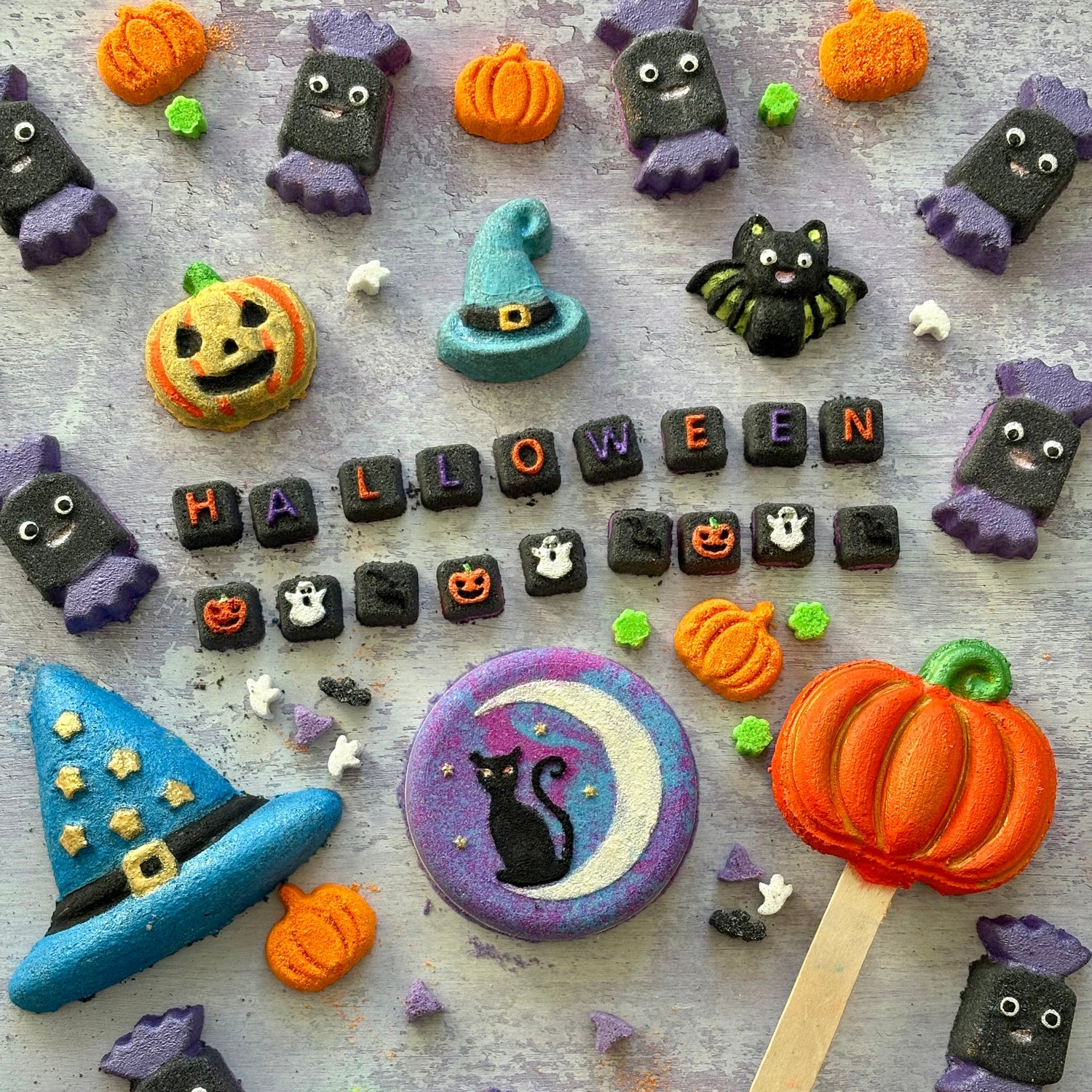 handmade natural halloween bath bombs
