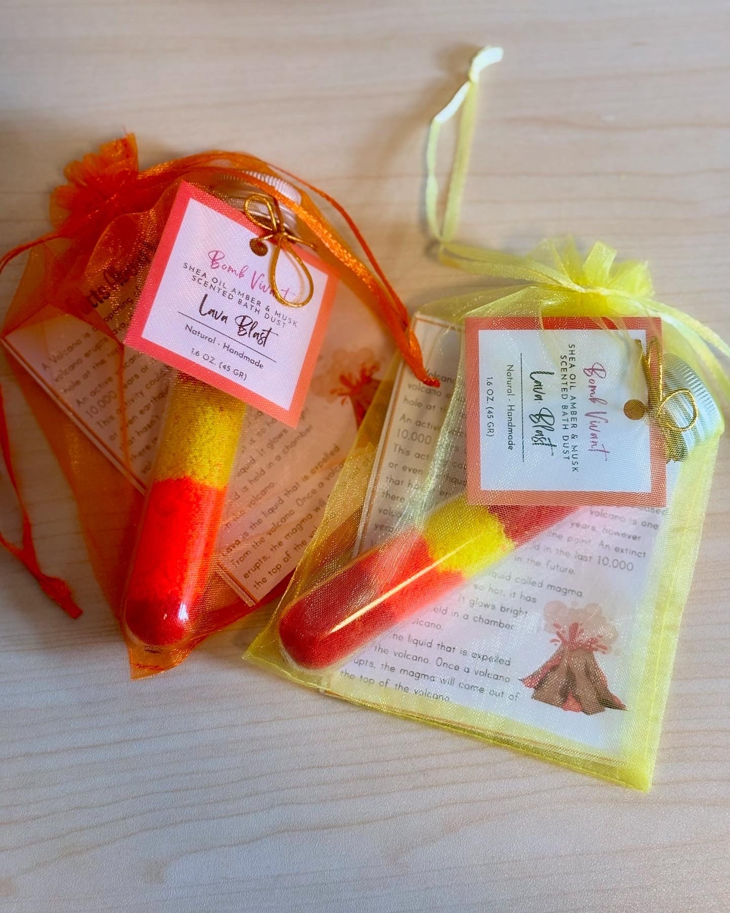 handmade natural bath dust party bags