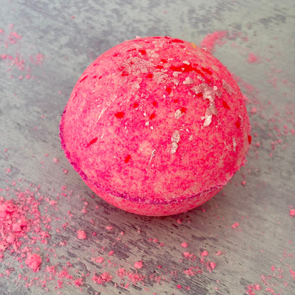 Handmade natural giant pink bath bomb