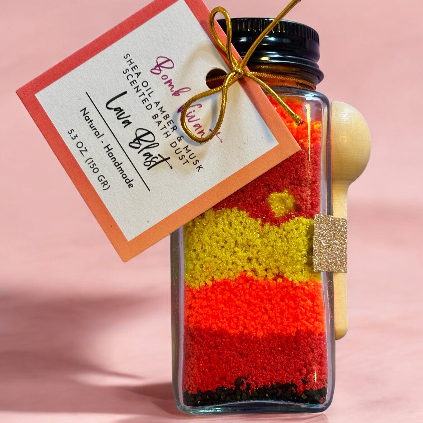 Handmade natural lava volcano bath dust fizz