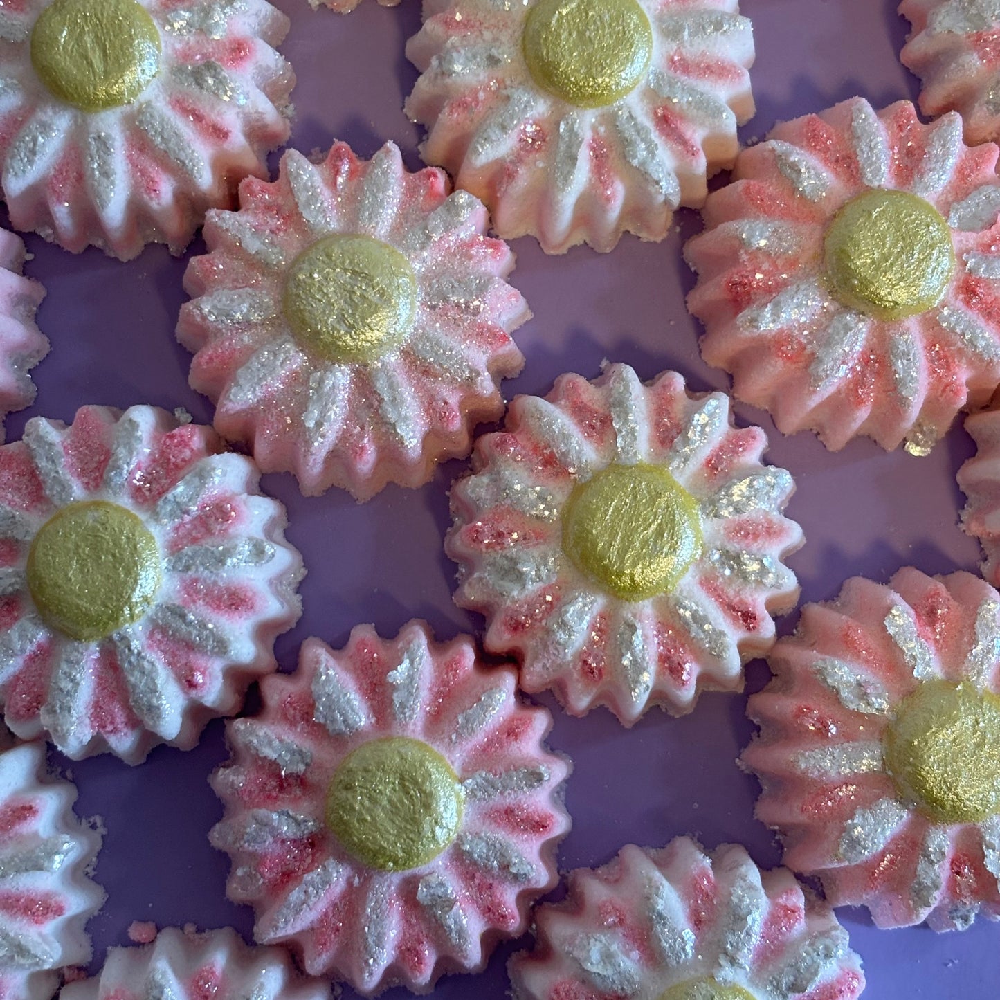 Handmade, natural mini flower bath bombs