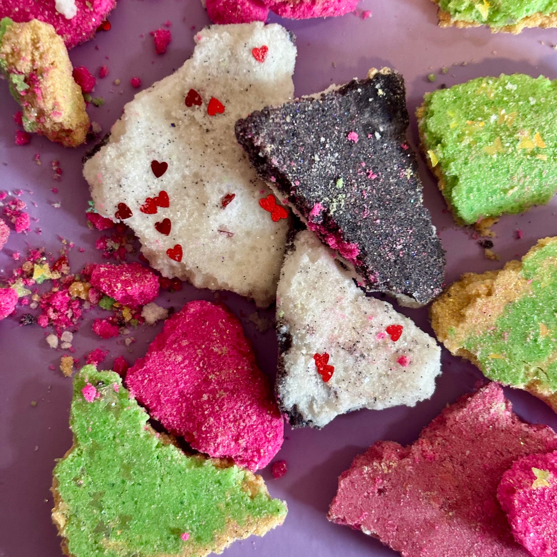 Handmade, natural bath bomb brittle
