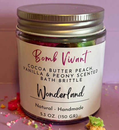 Handmade, natural bath bomb brittle