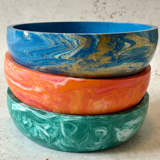 handmade jesmonite bowl marbled bath bomb storage