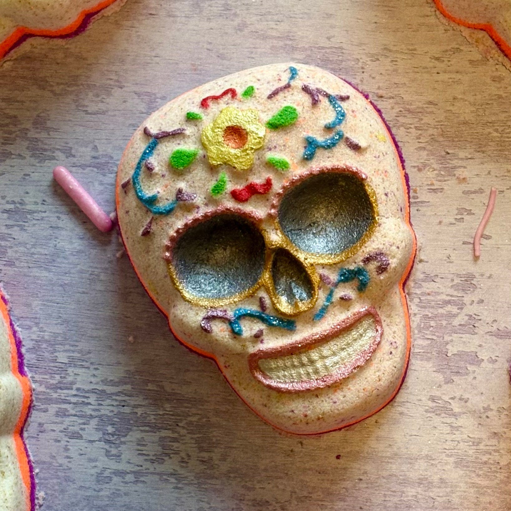 handmade natural day of the dead bath bomb