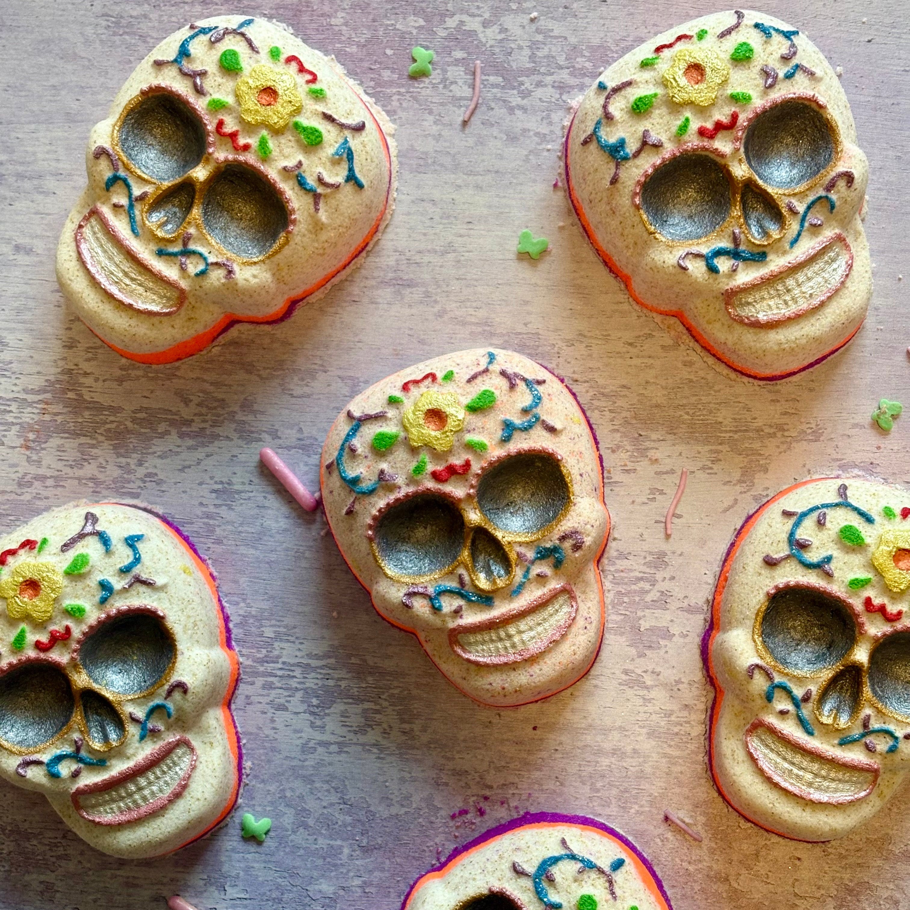 handmade natural day of the dead bath bomb