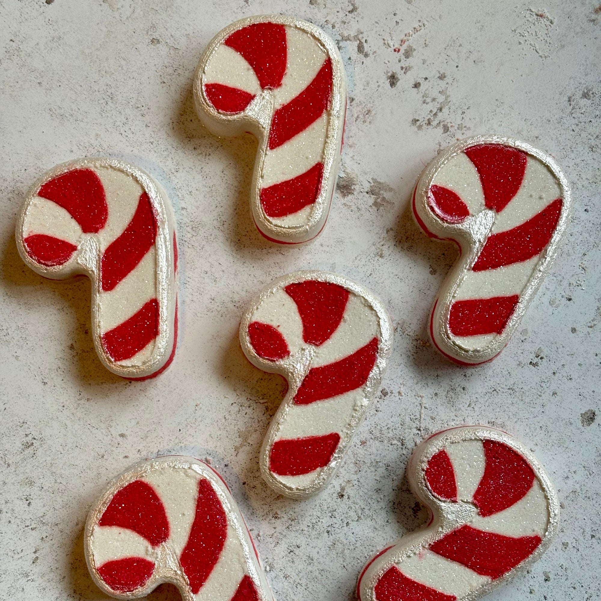 candy cane handmade natural Christmas bath bombs stocking fillers