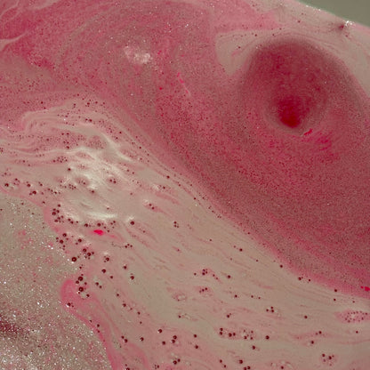 handmade, natural vanilla and cranberry scented bath bomb
