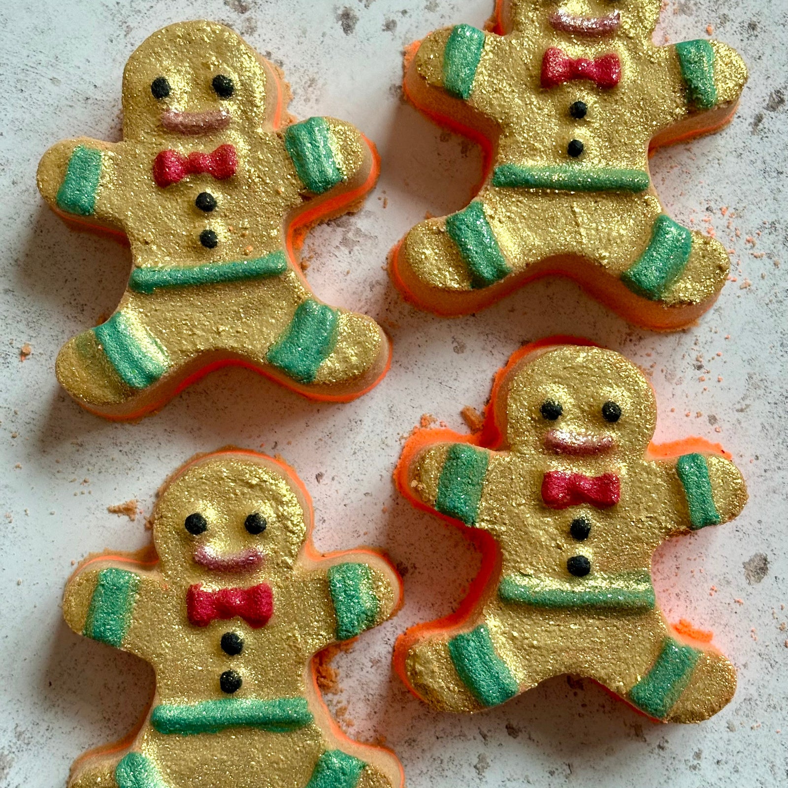 gingerbread man handmade natural bath bombs Christmas stocking fillers