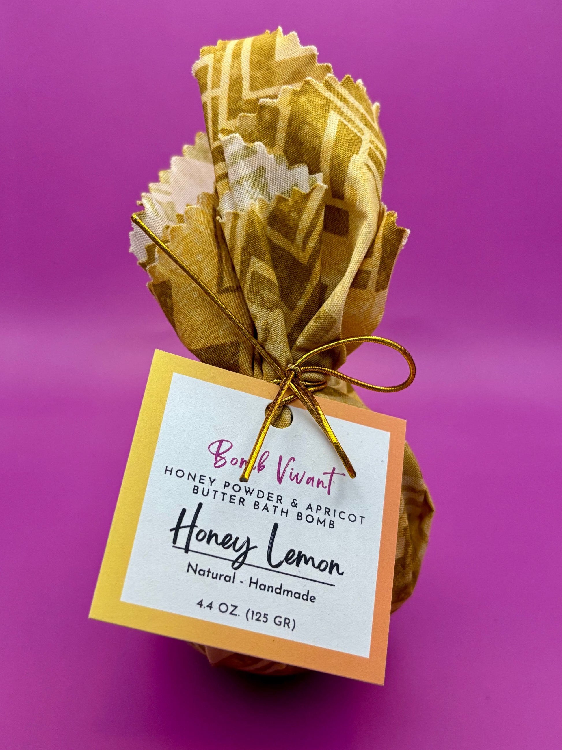 handmade natural honey lemon bath bomb