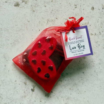 handmade natural love bug ladybird ladybug valentine's day bath bomb