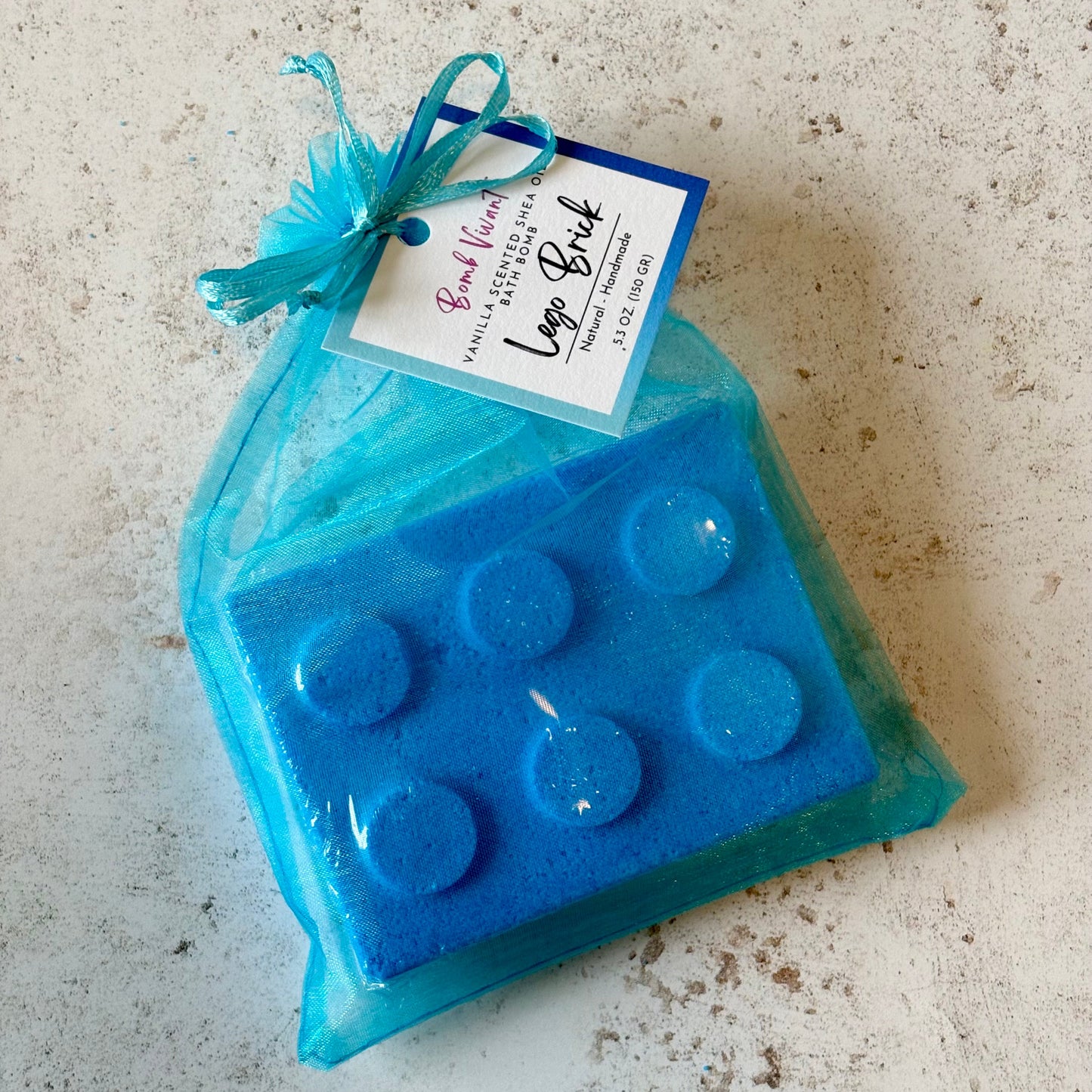 handmade natural lego bath bomb