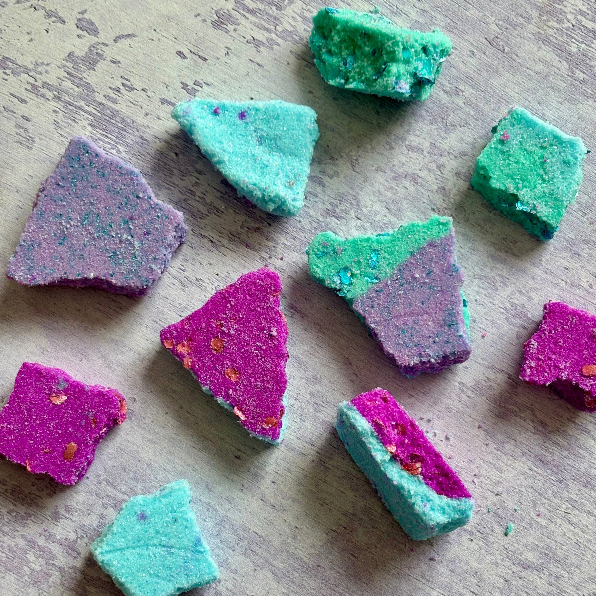 handmade natural mermaid bath bomb brittle