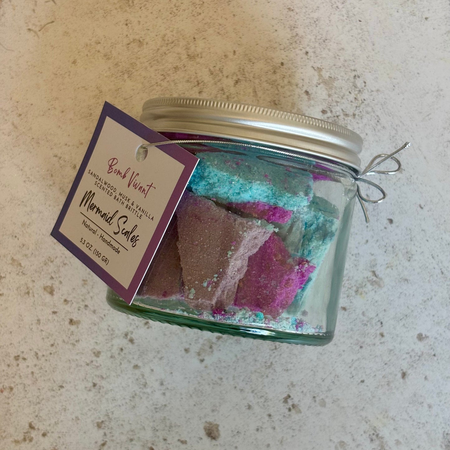 handmade natural mermaid bath bomb brittle
