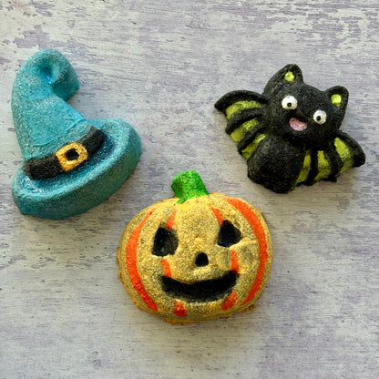 handmade natural mini halloween bath bombs