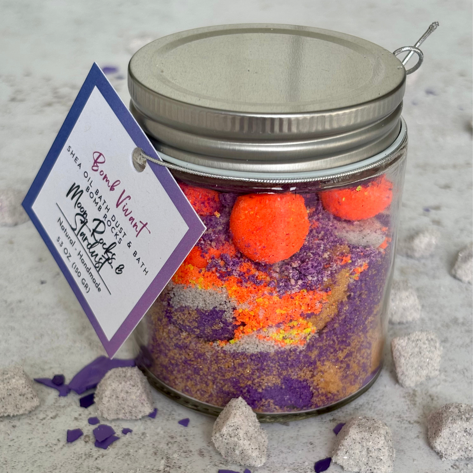 handmade natural bath dust space theme