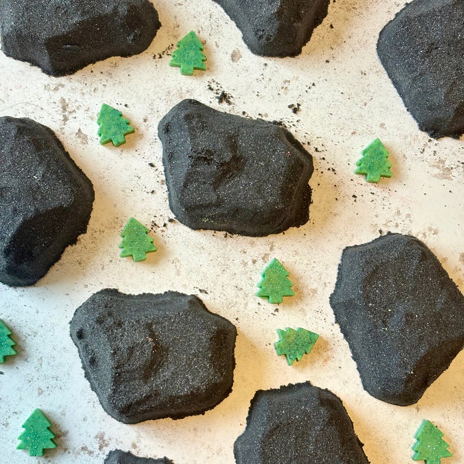 handmade natural lump of coal bath bomb Christmas stocking filler