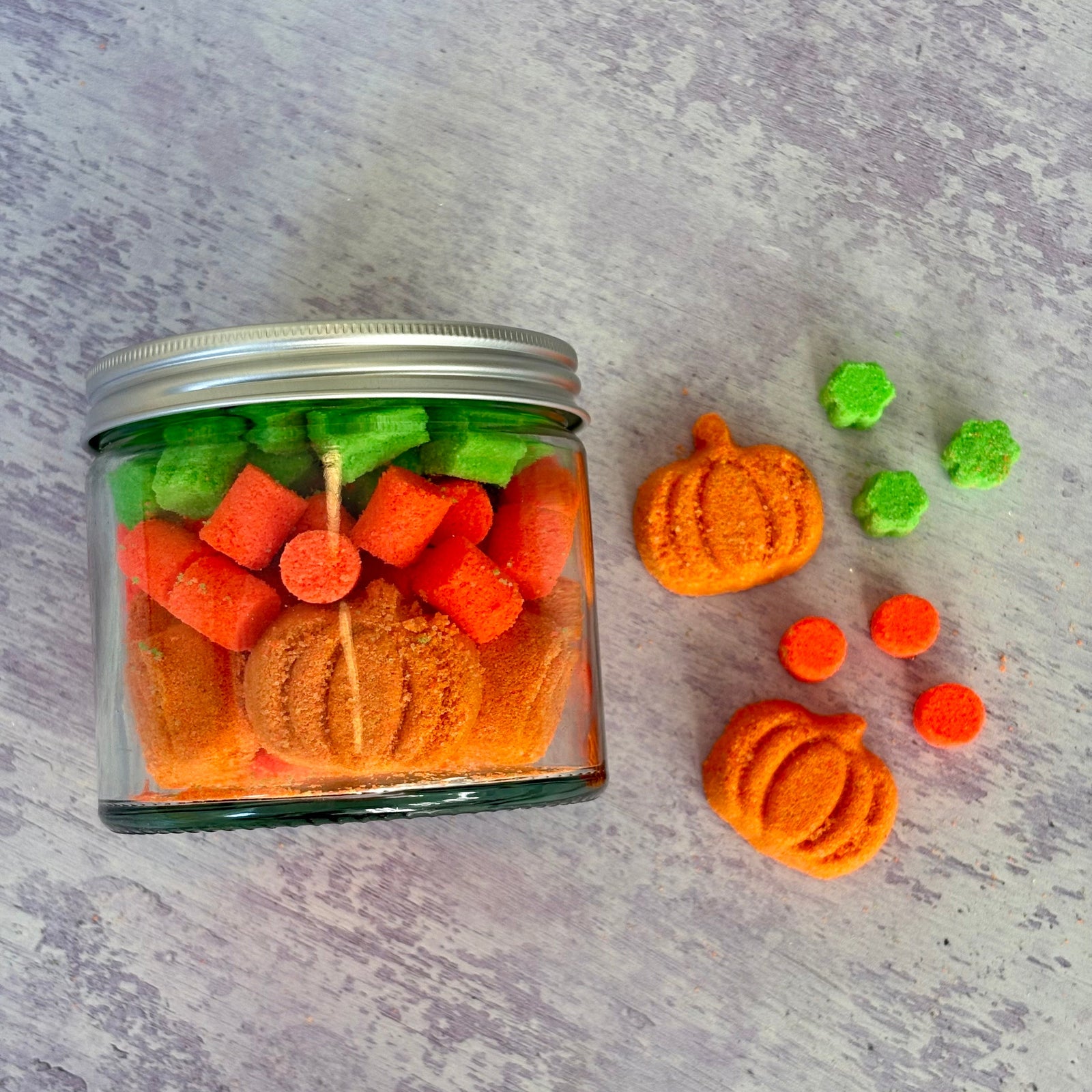 handmade natural pumpkin patch bath bomb rocks