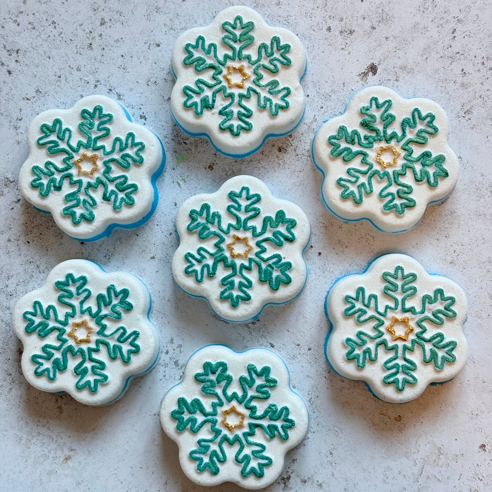 handmade natural snowflake bath bomb Christmas stocking filler