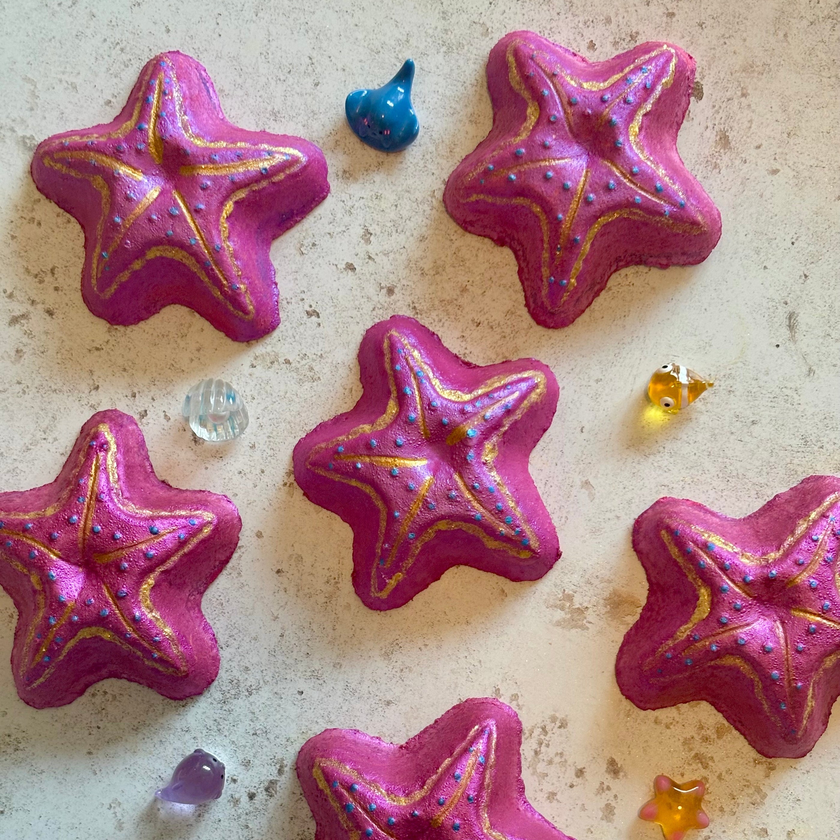 handmade natural starfish bath bomb