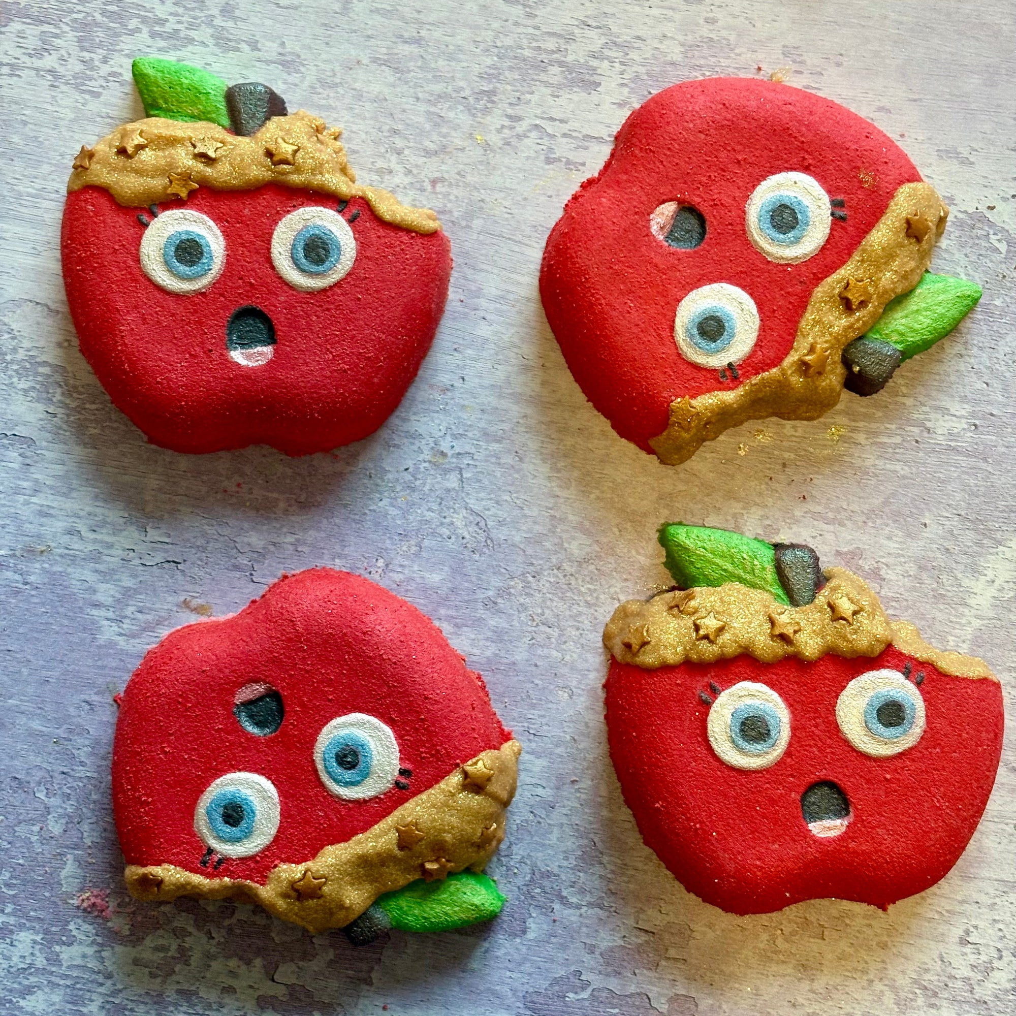 handmade natural bitten apple toffee apple bonfire night bath bomb