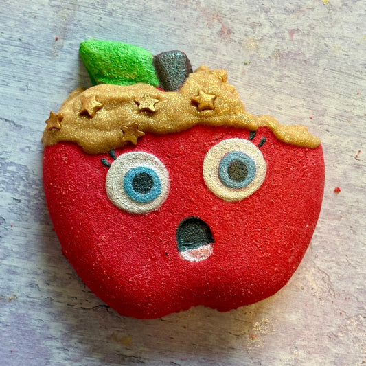 handmade natural bitten apple toffee apple bonfire night bath bomb