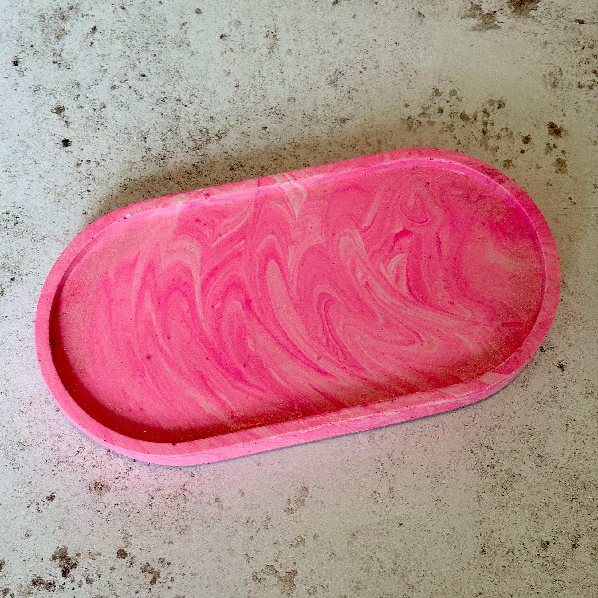 handmade jesmonite tray marbled