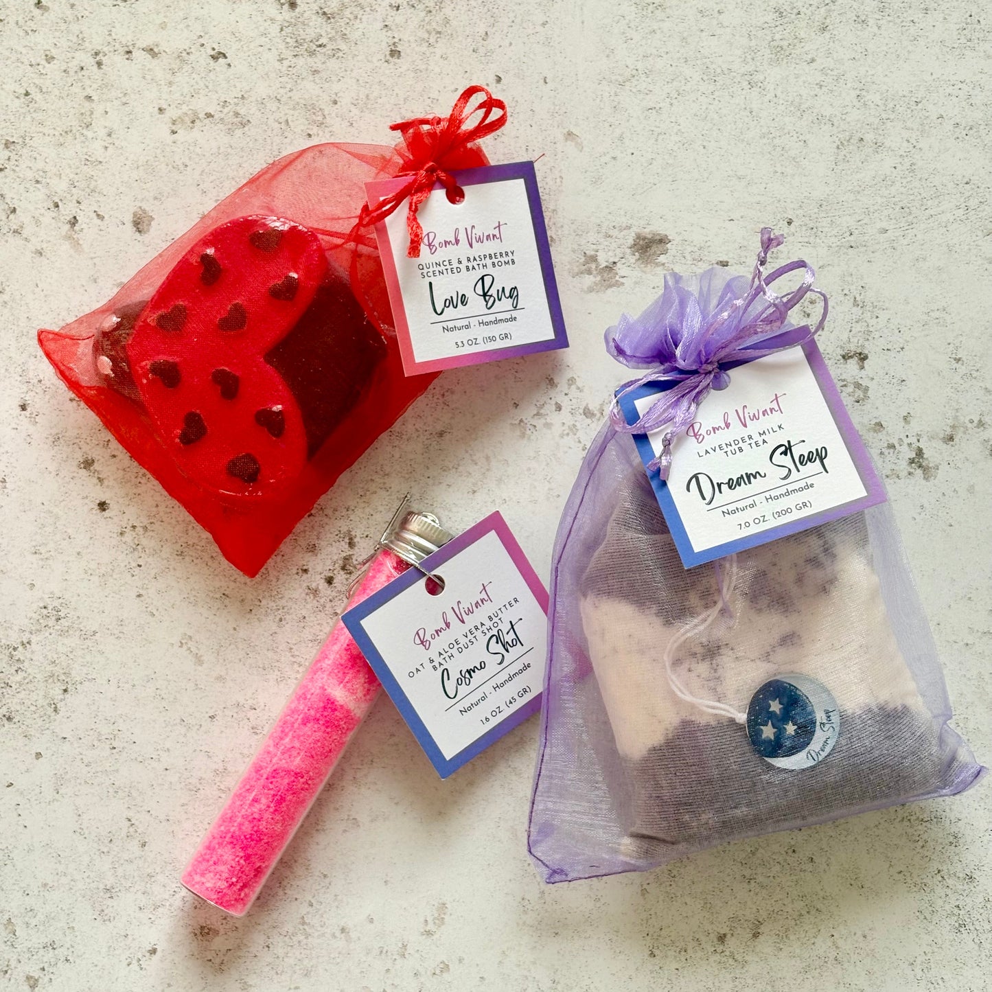 valentine's day pamper gift handmade natural bath bombs