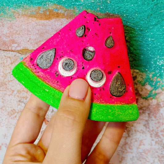 handmade natural watermelon bath bomb